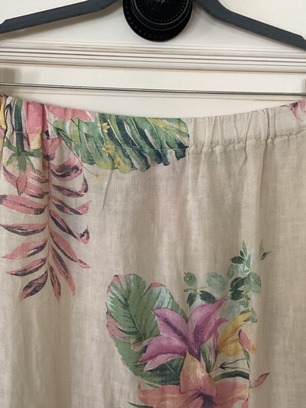 NWOT-LOGICA ITALIAN LINEN SKIRT - ASYMMETRICAL - TROPICAL PRINT - SIZE S - Picture 7 of 7